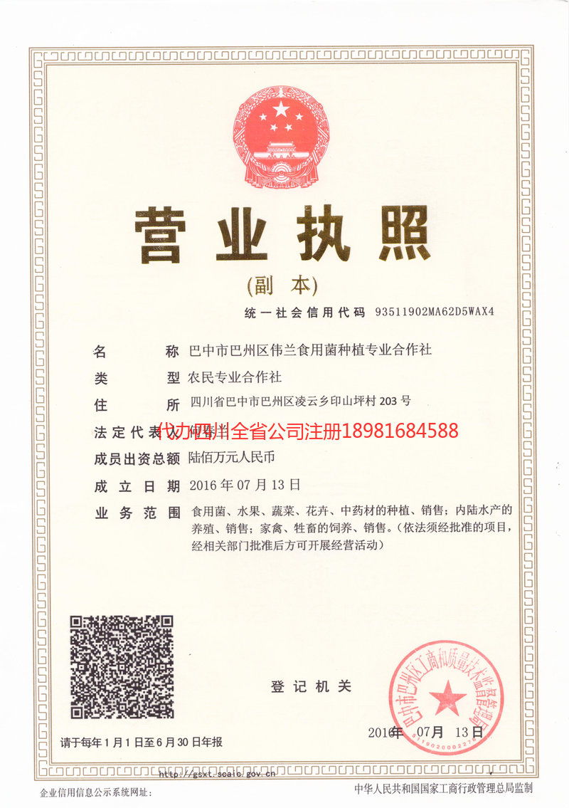 德惠德惠伟兰食用菌种植专业合作社